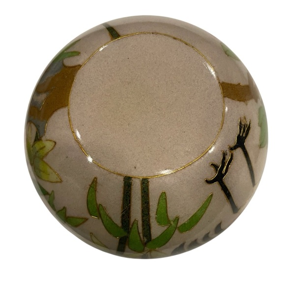 Vintage Plique-à-Jour Cloisonné Glass Candle Holder w/ Crane Pale Pink Luminary - Picture 8 of 11